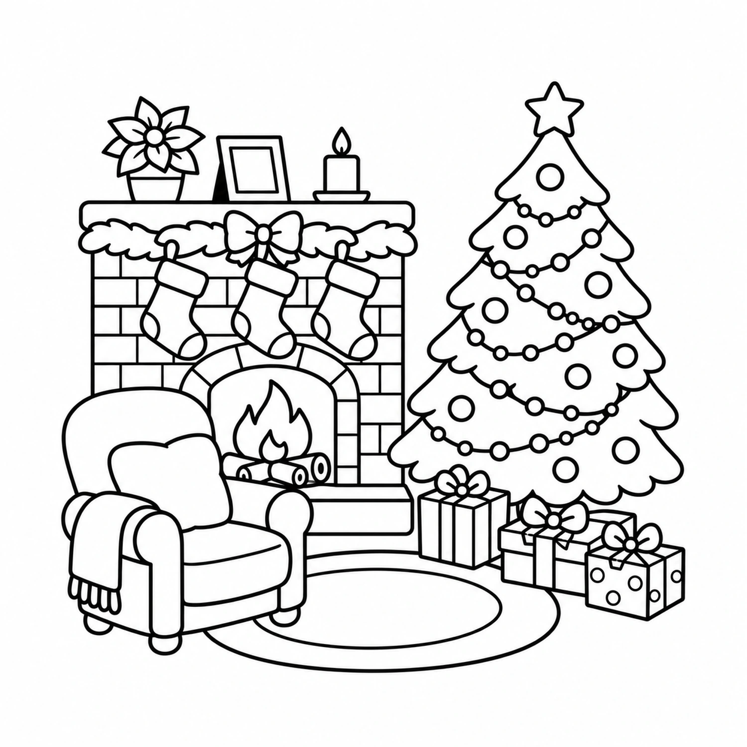 03 Cozy Christmas Fireside Living Room