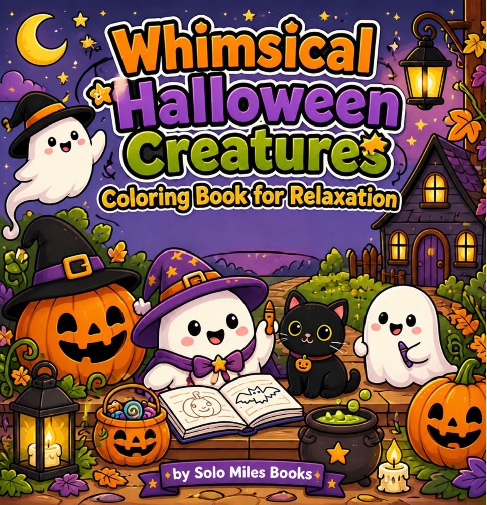 Whimsical Halloween Creatures Coloring Book for Relaxation