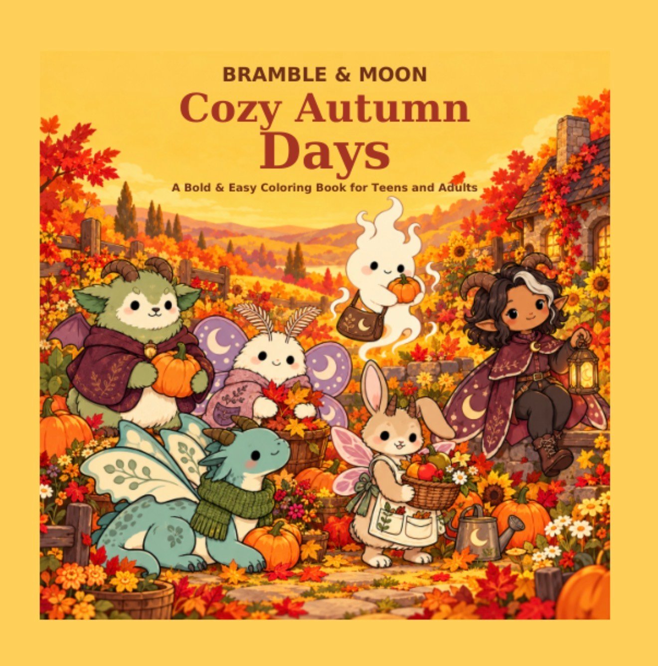 Cozy Autumn Days: A Bold & Easy Coloring Book for Teens and Adults