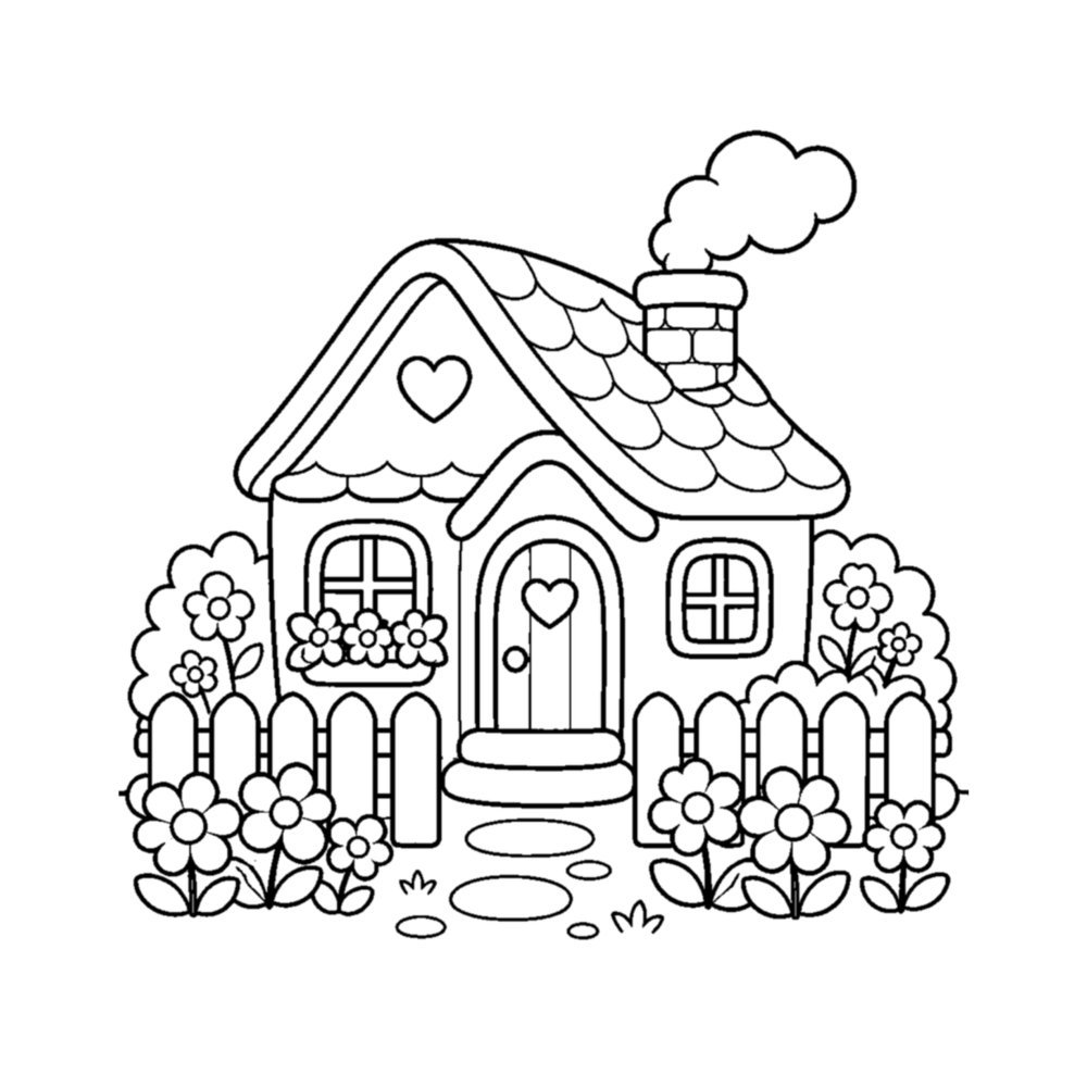 Cute and Cozy Scenes Coloring Book for Stress Relief and Relaxation interior sample 1